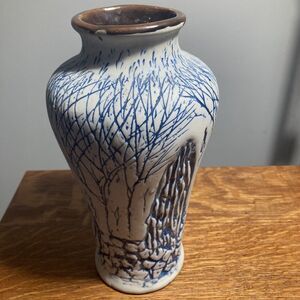 Studio Art  Ceramic Pottery Vase Forest trees